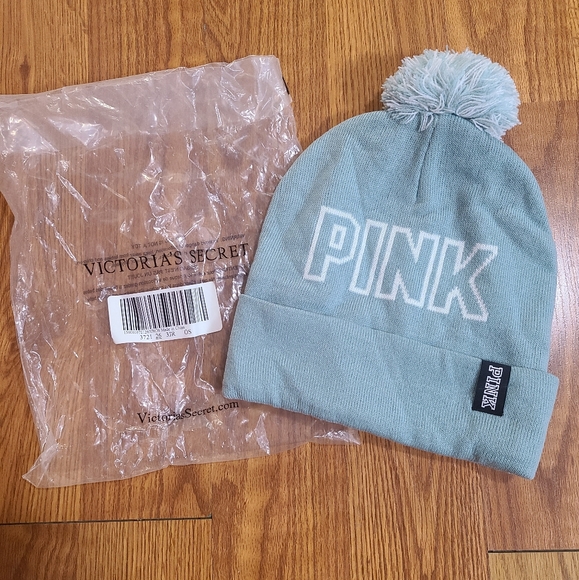 Victoria's Secret Accessories - Victoria Secret Pink Logo Pompom Beanie NIB